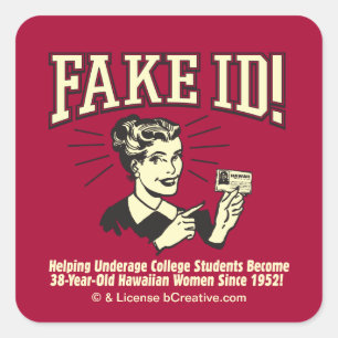 Fake ID: Onderage College Hawaiian Vierkante Sticker