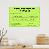 Fake Lottery Check Huge Poster (Keuken)