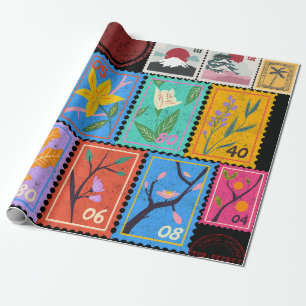 Fake Masterpiece Random Stamps Collage Collectie Cadeaupapier