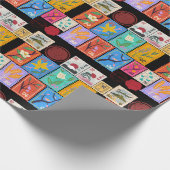 Fake Masterpiece Random Stamps Collage Collectie Cadeaupapier (Hoek)