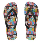 Fake Masterpiece Random Stamps Collage Collectie Teenslippers (Voetbed)