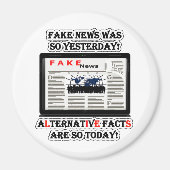 Fake News and Alternative Facts Round Magnet (Devant)
