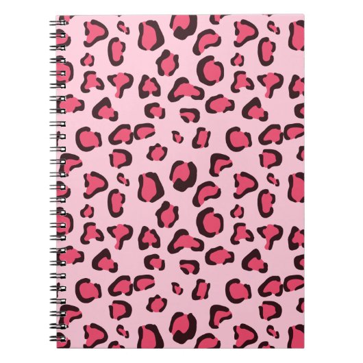 Fake Pink Leopard Print Notitieboek (Voorkant)