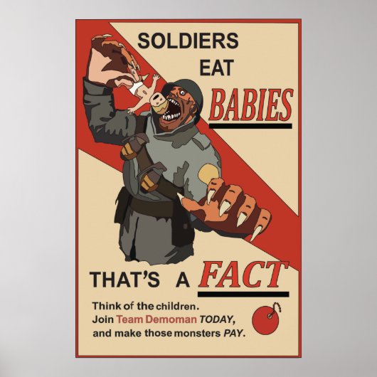 Fake Russian WW1 propaganda-poster Poster (Voorkant)