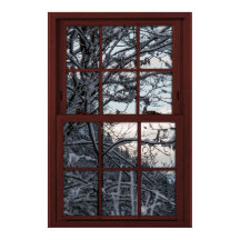 Fake Window - Illusion - Winter Bossen Uitzicht 1 