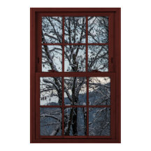 Fake Window - Illusion - Winter Bossen Uitzicht 2 