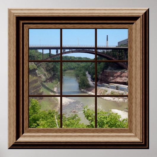 Fake Window Poster River Bridge Relaxing (Devant)