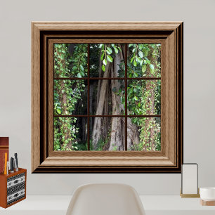 Fake Window Scene Poster View Of Trees Wall Art