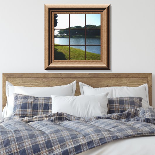 Fake Window Vue Lac Paysage Toile Mur Art (Insitu(Chambre))