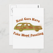 Fake Wood Paneling Briefkaart (Voorkant / Achterkant)