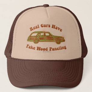 Fake Wood Paneling Trucker Pet