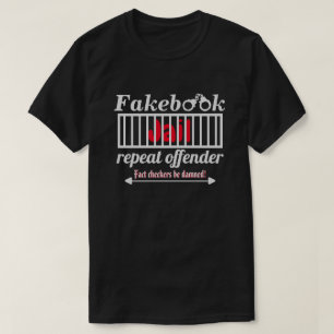 Fakebook Jail Repat Offender Novelty Parody Dk T-shirt