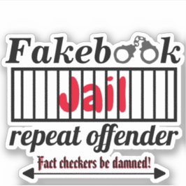 Fakebook Jail Repat Offender Novelty Parody Sticker
