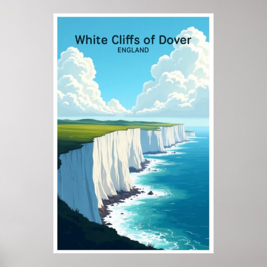 Falaises blanches de Douvres Affiche de voyage Ang (Devant)