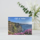 Falaises de Moher, Irlande, Carte postale Fleurs (Debout devant)