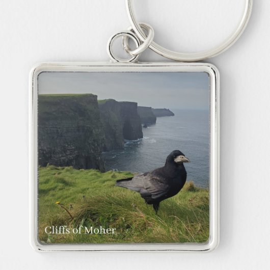 Falaises de Moher, Irlande Porte-clés corbeau (Devant)