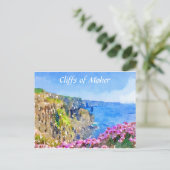 Falaises de Moher Irlande Watercolor Carte postale (Debout devant)