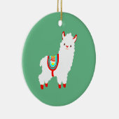 FaLaLa Llama met jaar van douane Keramisch Ornament (Rechts)