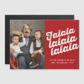 Falalala Bold Script Fun Classic kerstfoto (Voorkant / Achterkant)