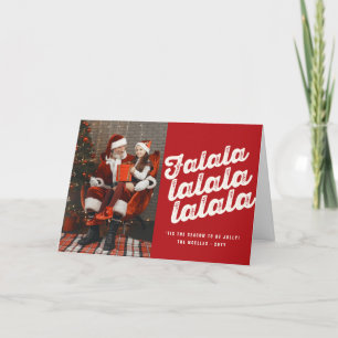 Falalala Bold Script Fun Classic kerstfoto Feestdagen Kaart