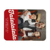 Falalala Bold Script Fun Classic kerstfoto Magneet (Horizontaal)