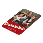 Falalala Bold Script Fun Classic kerstfoto Magneet (Linkerzijde)