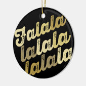 Falalala Gold Ombre Bold script: Kerstmis Keramisch Ornament (Links)