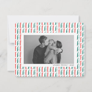 Falalala Kerstmis Familie Foto Kerstkaart