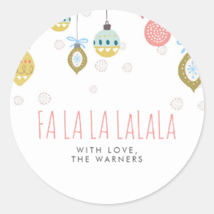 Falalala Kerstmis Ronde Sticker