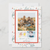 Falalala Kerstverlichting Kerst 3 Fotokaart Kaart (Voorkant)