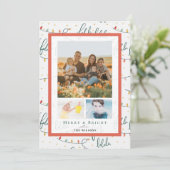 Falalala Kerstverlichting Kerst 3 Fotokaart Kaart (Staand voorkant)