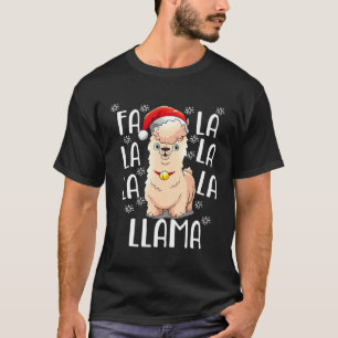 Falalala Lama Christmas Carol Dames Kinder T-shirt