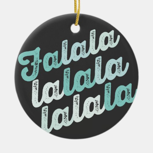 Falalala Mint Ombre Bold script: Kerstmis Keramisch Ornament (Voorkant)