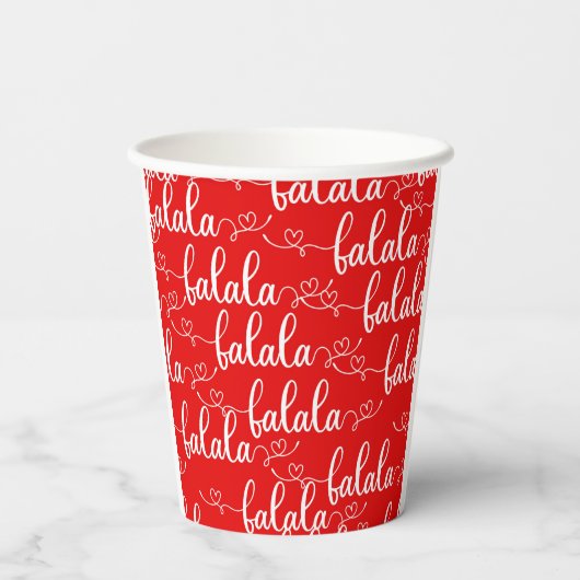 Falalala Red Holiday Leuke Papieren Cup Set Papieren Bekers (Achterkant)