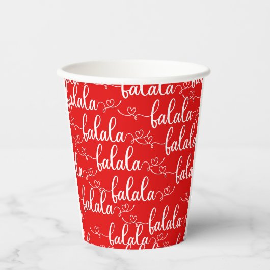 Falalala Red Holiday Leuke Papieren Cup Set Papieren Bekers (Voorkant)