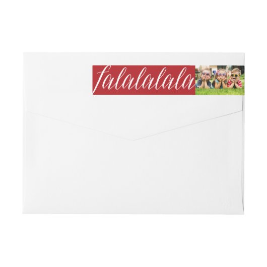 Falalala Script Fun Holiday Photo Return Address (Achterkant)