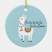 FaLaLaLaLa Llama met sneeuwkerst Keramisch Ornament (Voorkant)