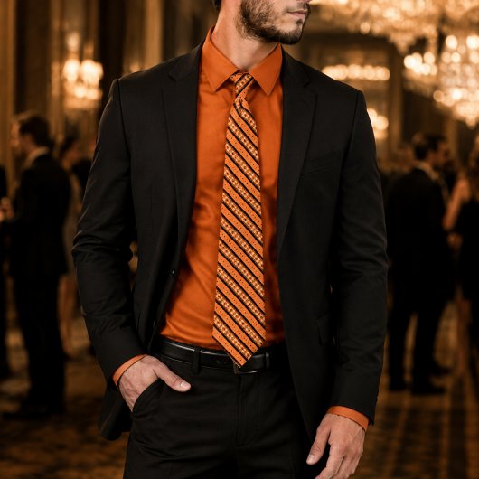 FALCON – Cravate Orange & Noir Puissante