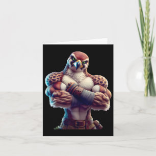 Falcon Flexing Fan Lover Bodybuilding Gym Workout Kaart