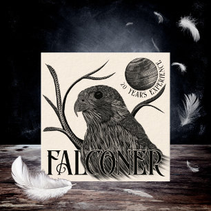 Falcon Full Moon Falconry Services Vierkante Visitekaartje