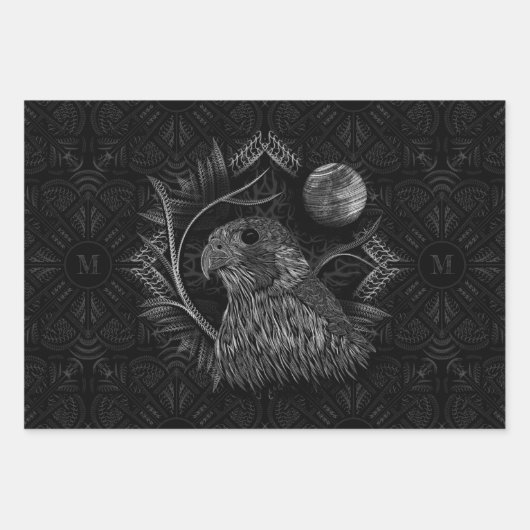 Falcon Full Moon Monogram Inpakpapier Vel (Voorkant)