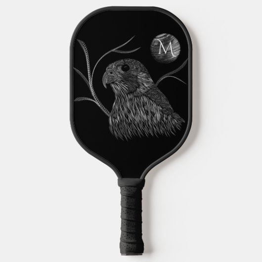 Falcon Full Moon Monogram zwart Pickleball Paddle (Voorkant)