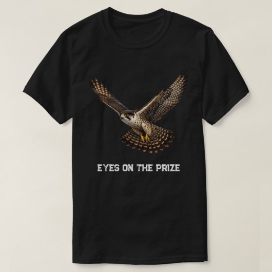 Falcon in Flight Realistic T-Shirt Design (black) (Design devant)