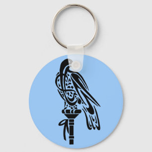 Falcon on Block Perch Sleutelhanger