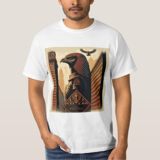 Falcon Ra Egyptian god in the city T-shirt
