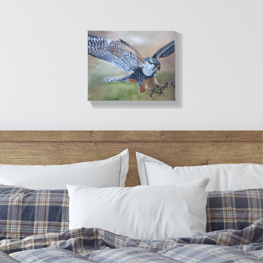 Falcon Stretched Canvas Print (Insitu (Slaapkamer))