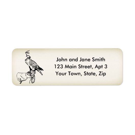 Falcon sur Glove étiquette de adresse 2 (Devant)