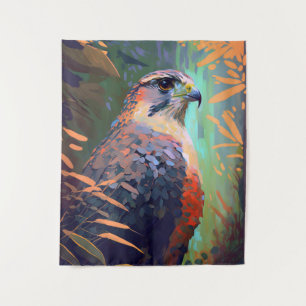 Falcon Vogel Dierportret Schilderij Wildlife Free Wandkleed