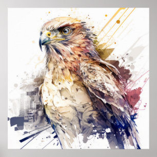 Falcon Vogelportret Dierenschilderij Wildlife Free Poster