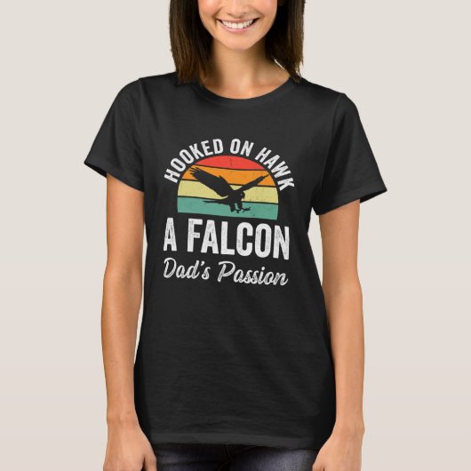 Falconer Dad Falconry Hooked on Hawk T-shirt (Voorkant)